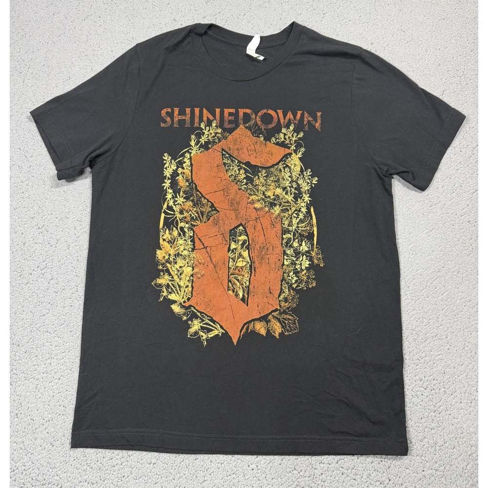 Shinedown Shirt Mens L Black Attention World Tour Graphic Tee Bella Canvas